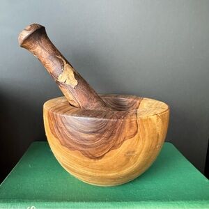 Vintage Olive Wood Mortar and Pestel